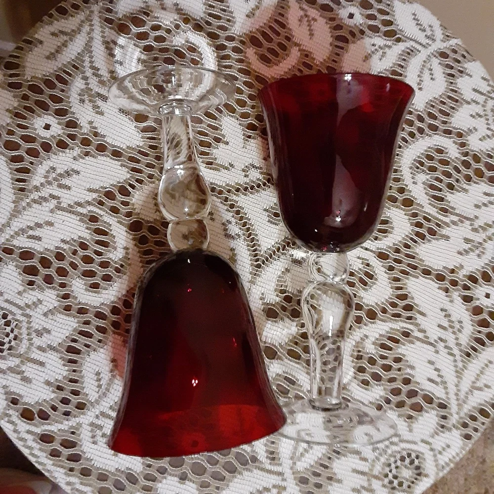 Ruby Red Crystal Goblets Set of 2